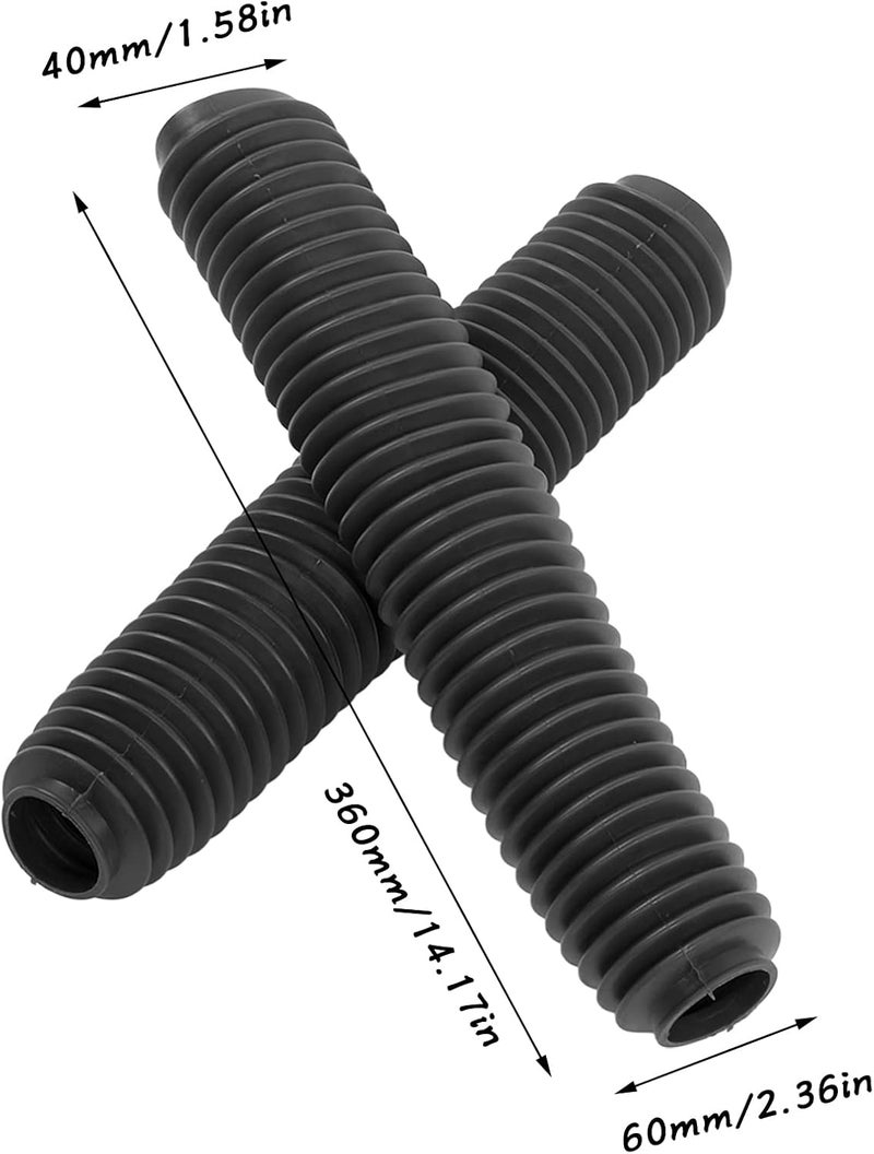 Aramox Front Fork Cover, Pair Motorcycle Front Fork Shock Boots Dust Cover Rubber RM125 DR250 DRZ400 400(Black) - Image 2